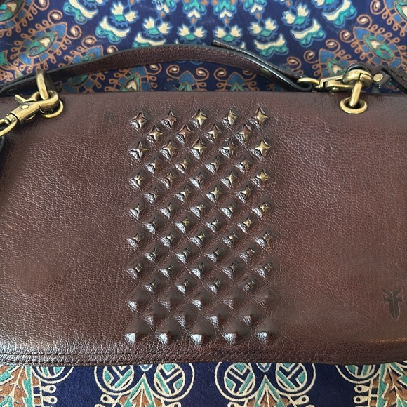 Frye brown leather studded clutch - Picture 2 of 4
